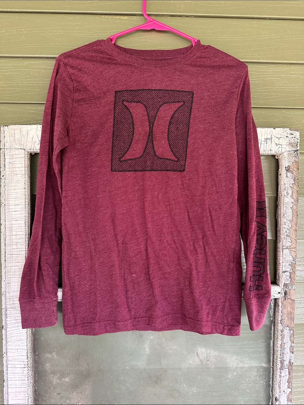 Hurley Burgundy Long Sleeve Logo Tee